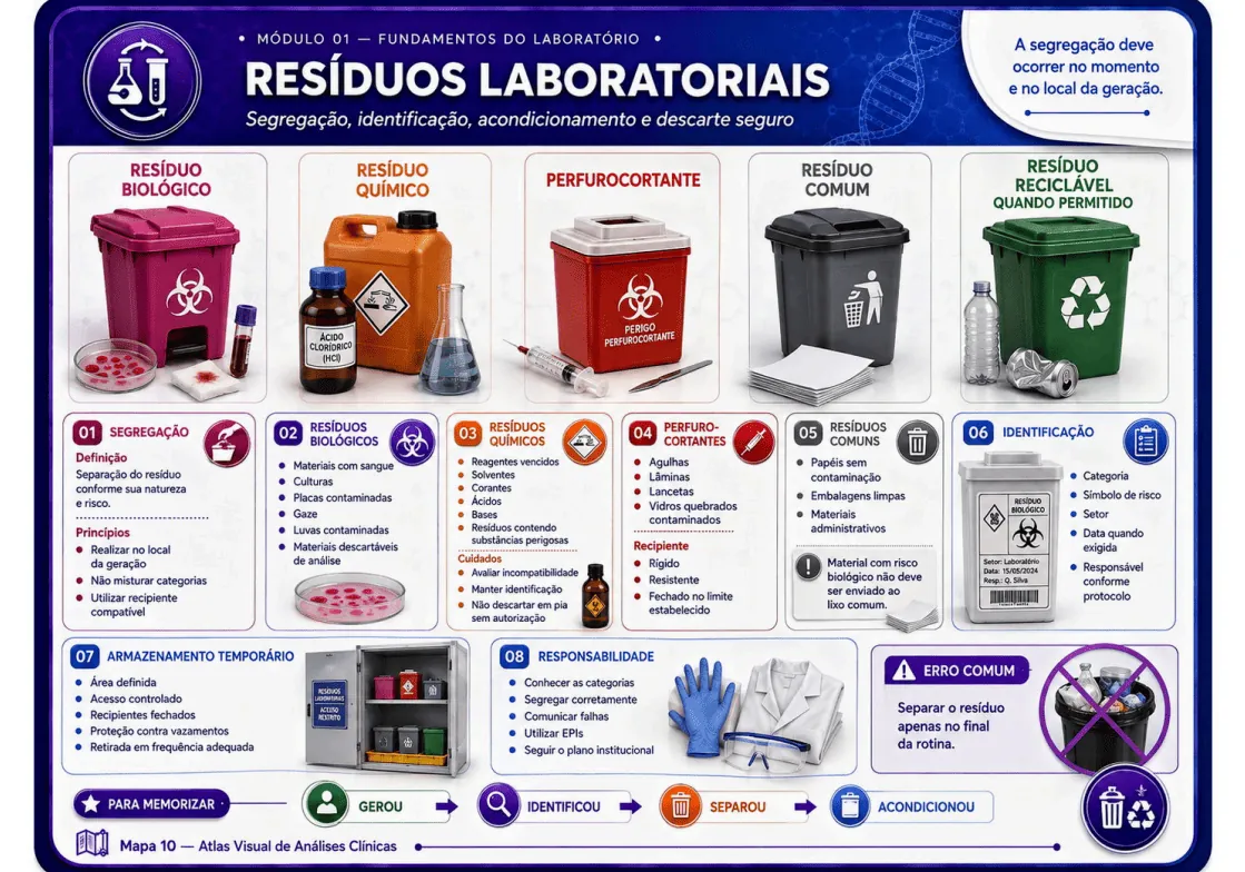 Mapa do Atlas sobre resíduos laboratoriais: segregação, identificação e descarte seguro